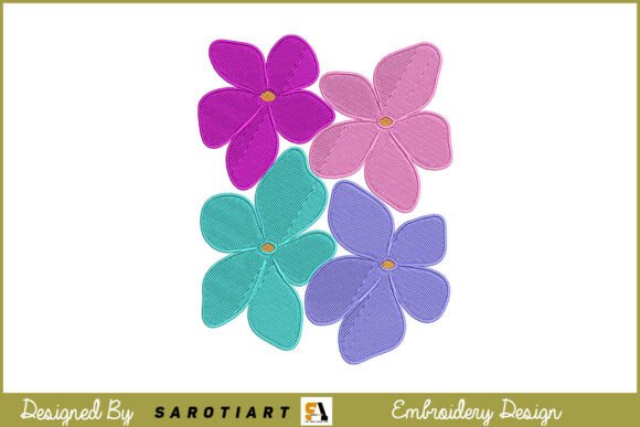 Colorful Embroidery Flowers Design Review for Business Branding