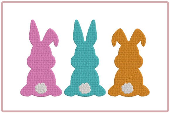 Easter Bunny Trio Embroidery Design Review for Boutique Sweatshirt Branding