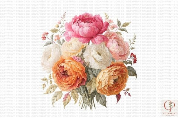 Faux Embroidery Flower PNG Review for Boutique Sweatshirts