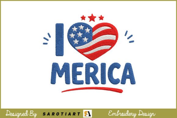 I Love Merica Embroidery: A Patriotic Design for Seasonal Appeal