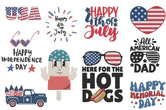 Patriotic 4th of July Embroidery Bundle