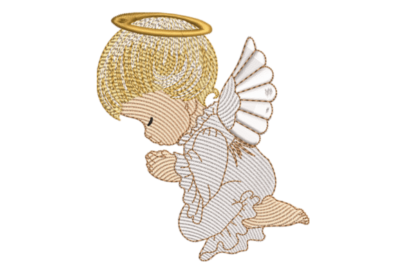 Praying Angel Baby Embroidery